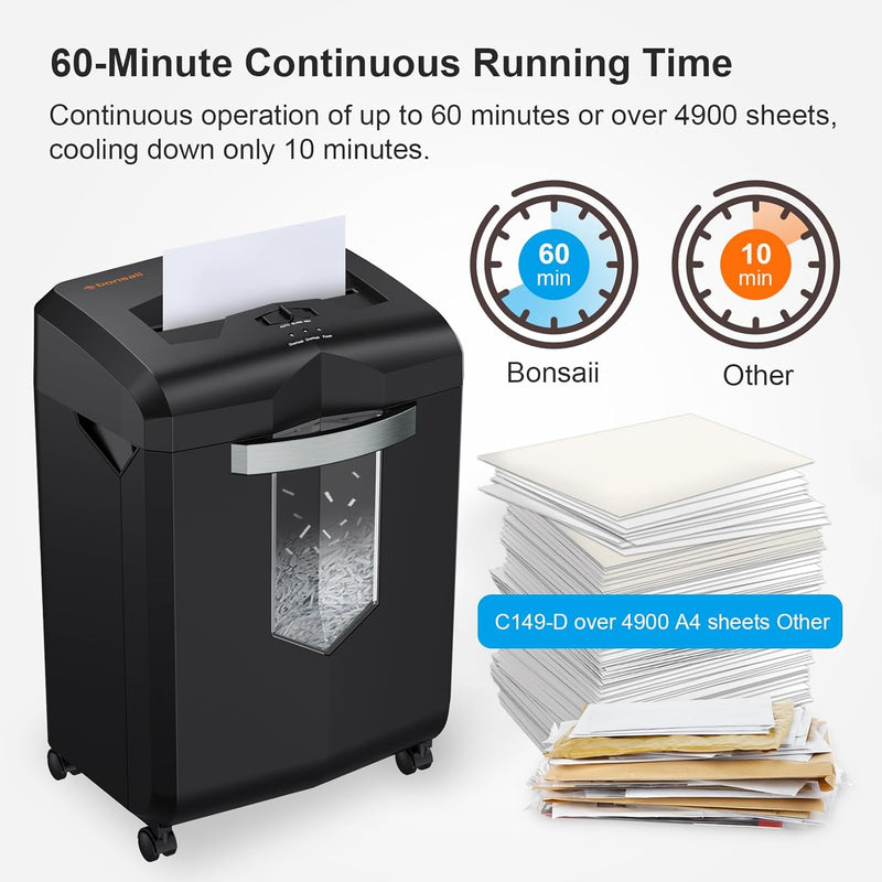 18-Sheet Cross-Cut Heavy Duty Paper Shredder 60-Min Runtime