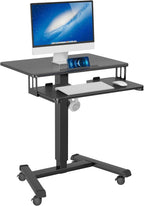 65 X 45CM Two-Tier Mobile Computer Workstation