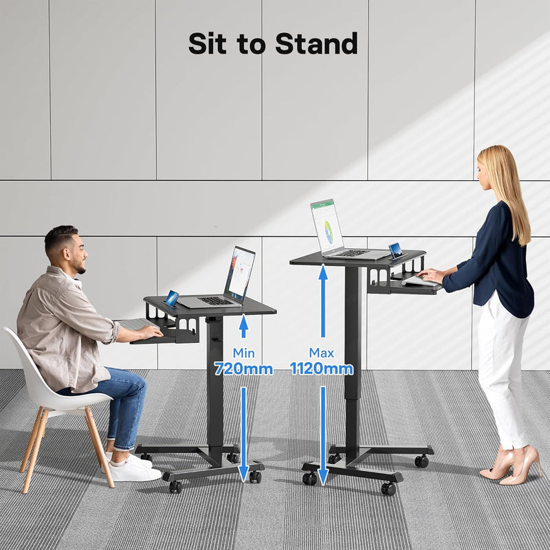 65 X 45CM Two-Tier Mobile Computer Workstation