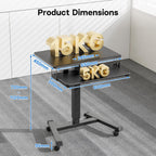 65 X 45CM Two-Tier Mobile Computer Workstation