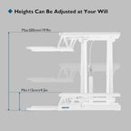 80CM Standing Desk Converter Dual-Tier Height Riser 15KG