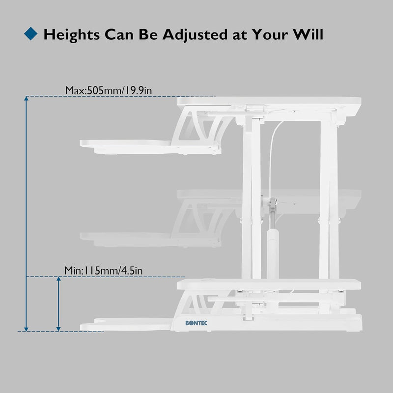 80CM Standing Desk Converter Dual-Tier Height Riser 15KG