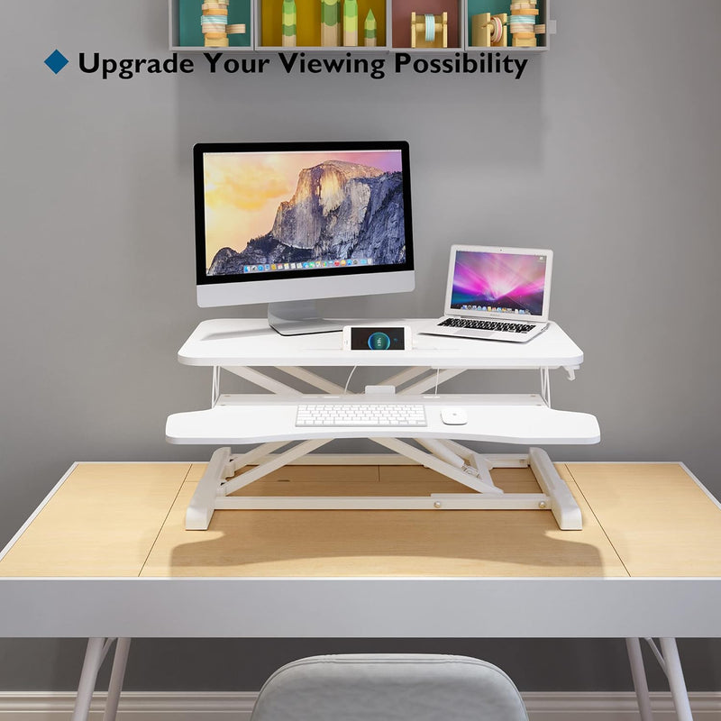 80CM Standing Desk Converter Dual-Tier Height Riser 15KG