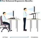 Bontec Standing Desk Converter 32in 80CM Height-Adjustable Dual