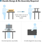 Standing Desk Converter 67x47CM Height Adjustable Sit Stand