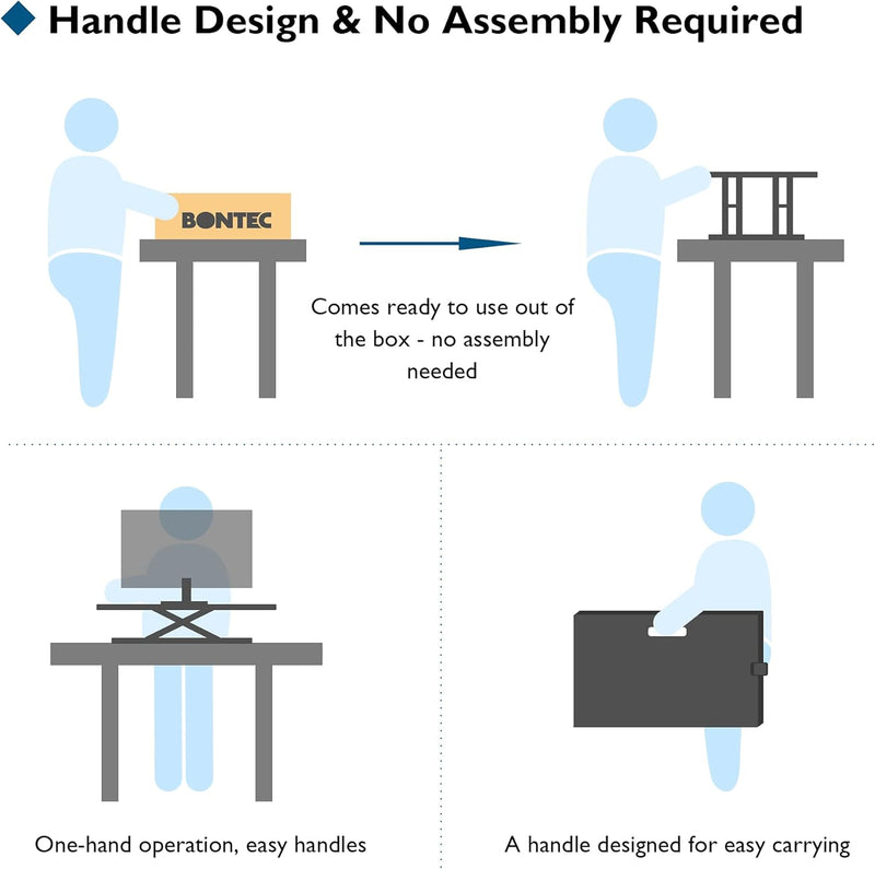 Standing Desk Converter 67x47CM Height Adjustable Sit Stand
