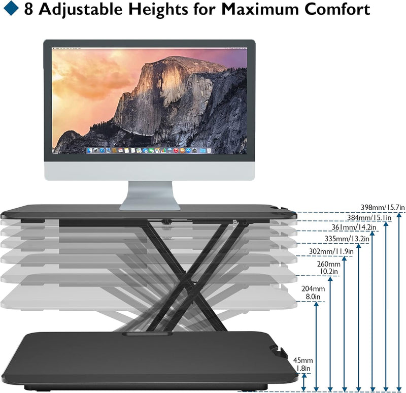 Standing Desk Converter 67x47CM Height Adjustable Sit Stand