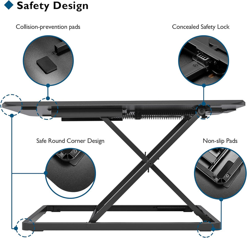 Standing Desk Converter 67x47CM Height Adjustable Sit Stand