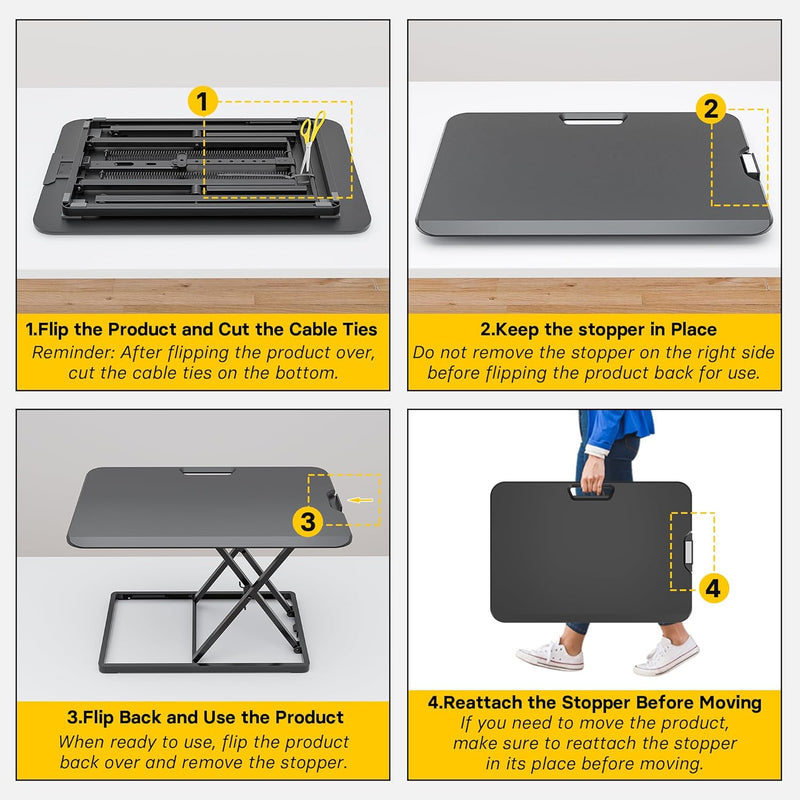 Standing Desk Converter 67x47CM Height Adjustable Sit Stand