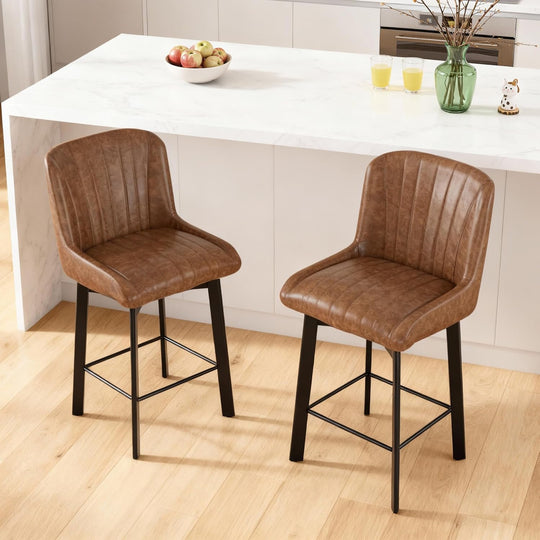 Bar Stools Swivel Breakfast Barstools Kitchen Island Counter (Set of 2)