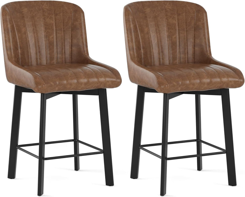 Bar Stools Swivel Breakfast Barstools Kitchen Island Counter (Set of 2)