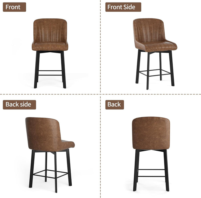 Bar Stools Swivel Breakfast Barstools Kitchen Island Counter (Set of 2)
