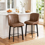 Bar Stools Swivel Breakfast Barstools Kitchen Island Counter (Set of 2)