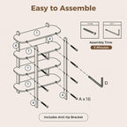 Book Shelf 3-Tier Bookshelf Wooden Bookcase Modern Open