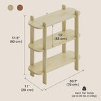 Book Shelf 3-Tier Bookshelf Wooden Bookcase Modern Open