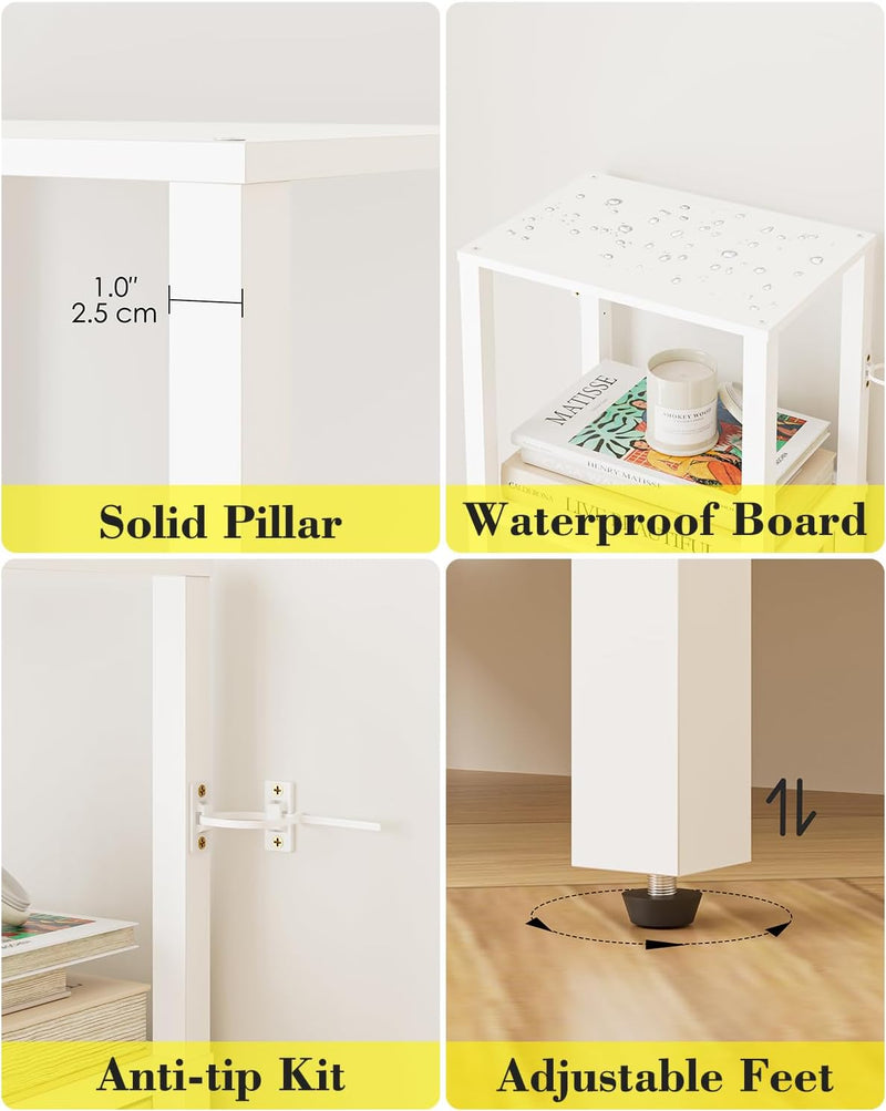 Book Shelf 6 Tier Tall Bookshelf Narrow Bookcase