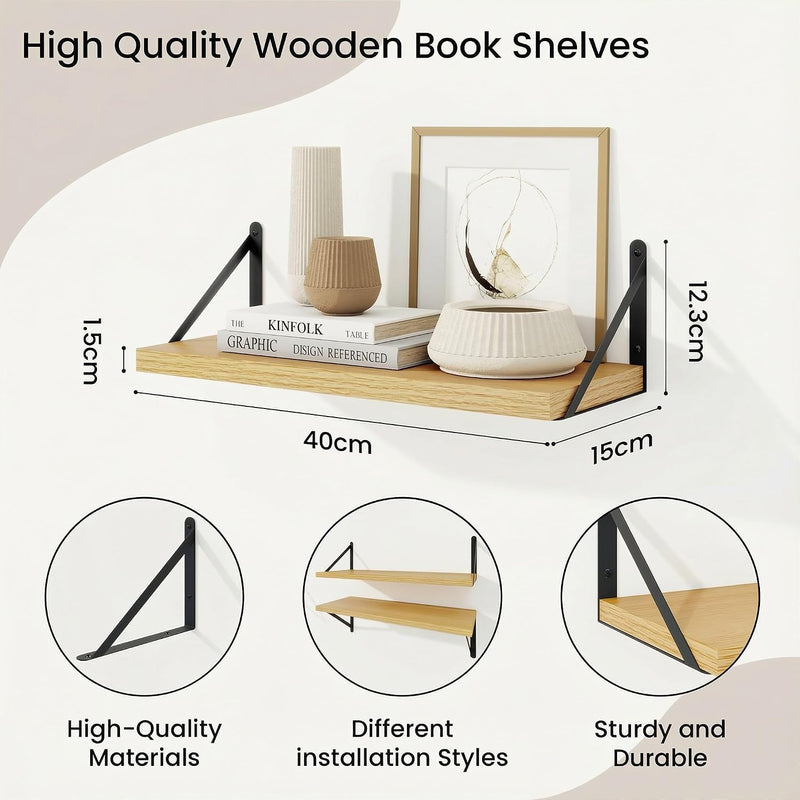 Book Shelf Rustic Shelves Wall (Set of 3)