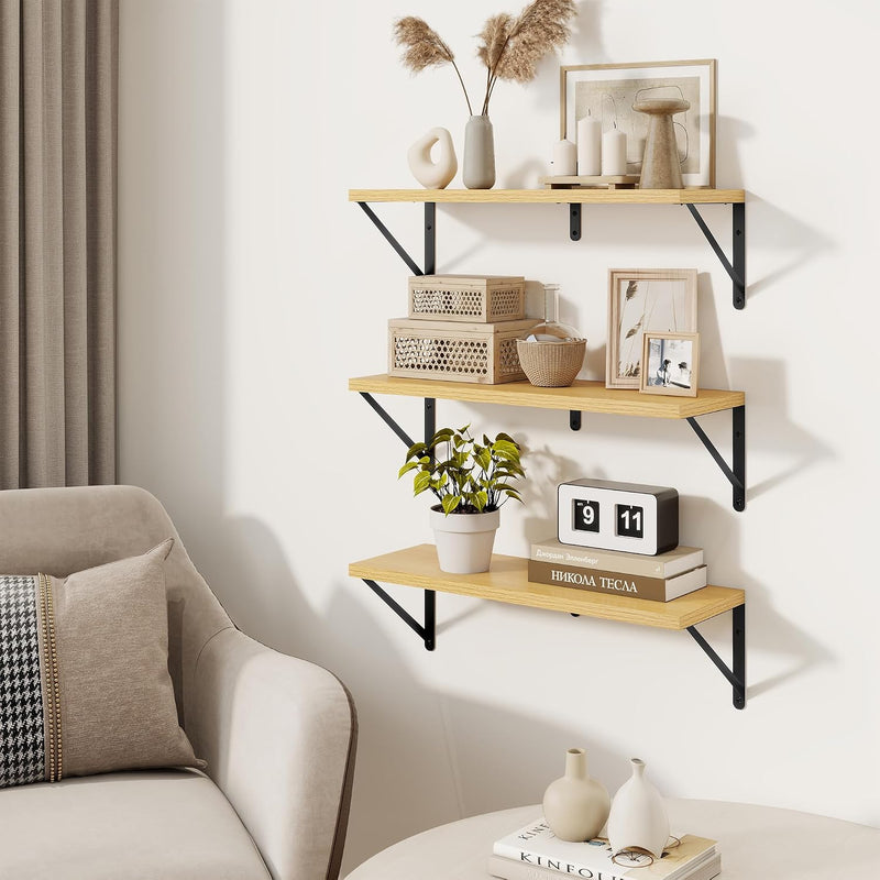 Book Shelf Rustic Shelves Wall (Set of 3)