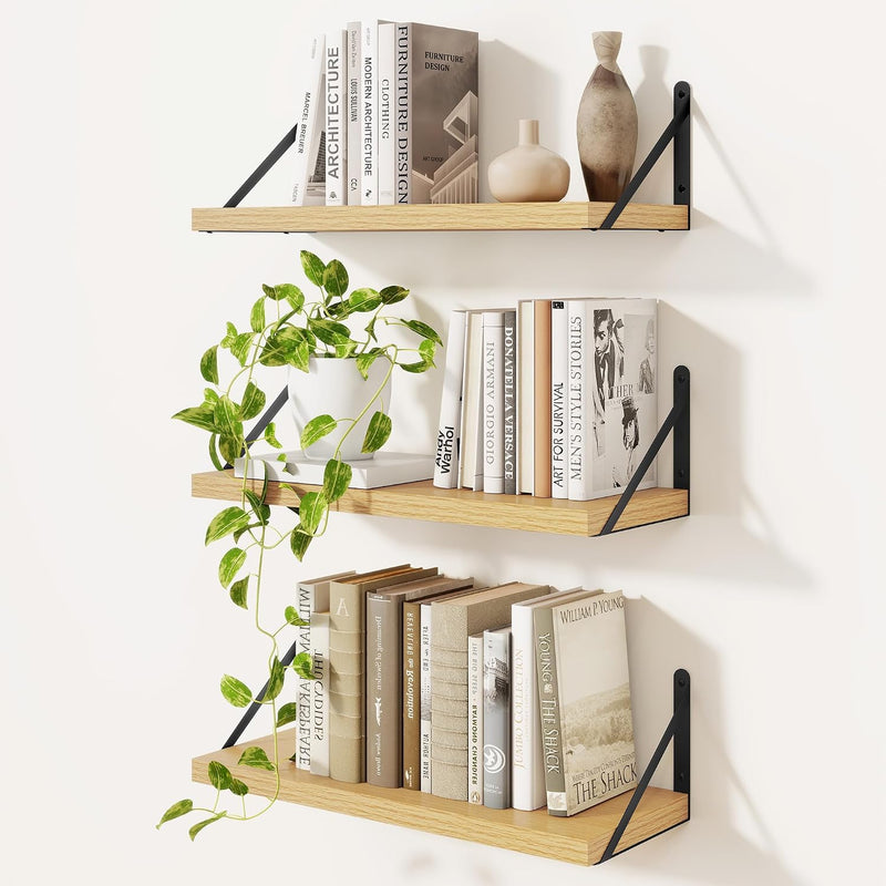 Book Shelf Rustic Shelves Wall (Set of 3)