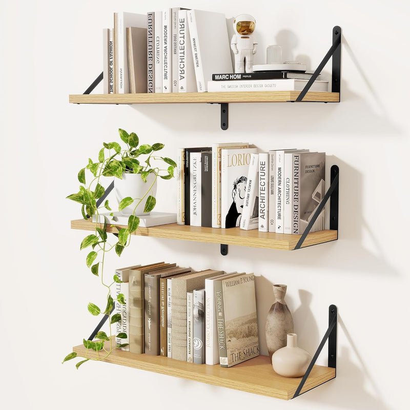 Book Shelf Rustic Shelves Wall (Set of 3)