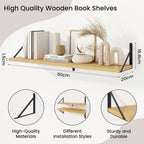 Book Shelf Rustic Shelves Wall Wooden (Set of 3)