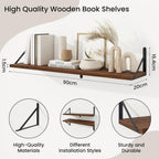 Book Shelf Rustic Shelves Wall Wooden (Set of 3)
