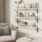 Book Shelf Rustic Shelves Wall Wooden (Set of 3)