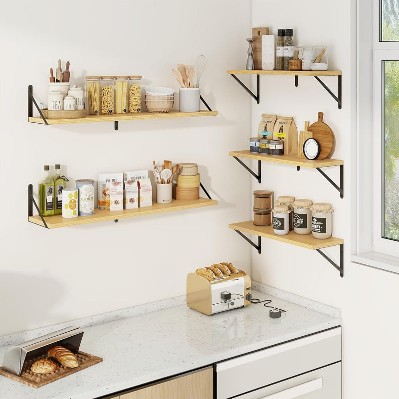 Book Shelf Rustic Shelves Wall Wooden (Set of 3)