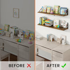 Book Shelf Rustic Shelves Wall Wooden (Set of 3)