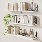 Book Shelf Rustic Shelves Wall Wooden (Set of 3)