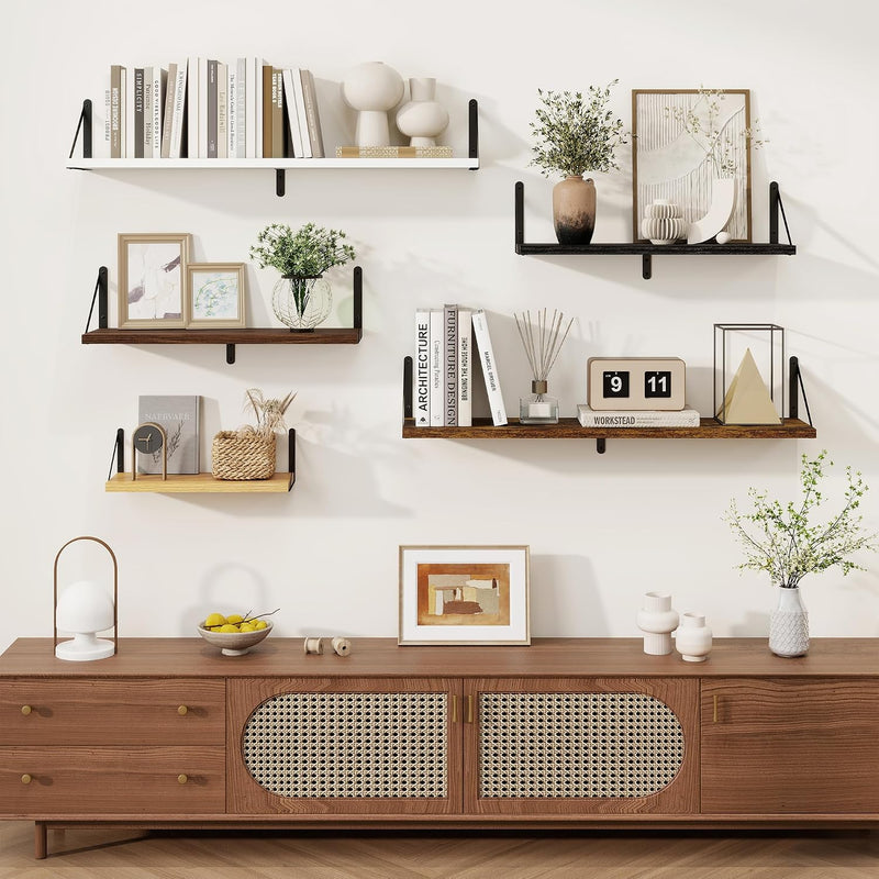 Book Shelf Rustic Shelves Wall Wooden (Set of 3)