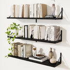 Book Shelf Rustic Shelves Wall Wooden (Set of 3)
