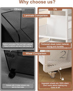 Book Trolley Mobile Bookshelf Organiser with Lockable Wheels