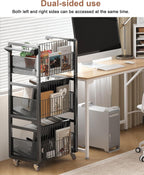 Book Trolley Mobile Bookshelf Organiser with Lockable Wheels