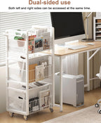 Book Trolley Mobile Bookshelf Organiser with Lockable Wheels
