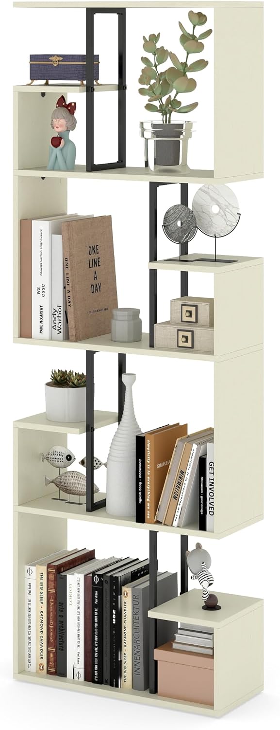 Bookcase 3 Tier Slim Freestanding Room Divider Display