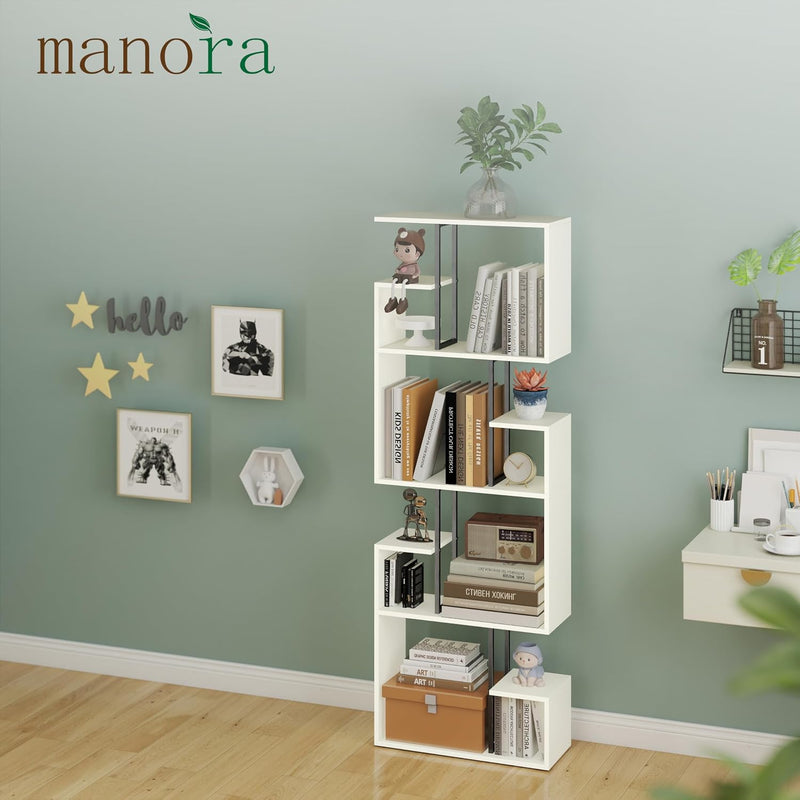 Bookcase 3 Tier Slim Freestanding Room Divider Display