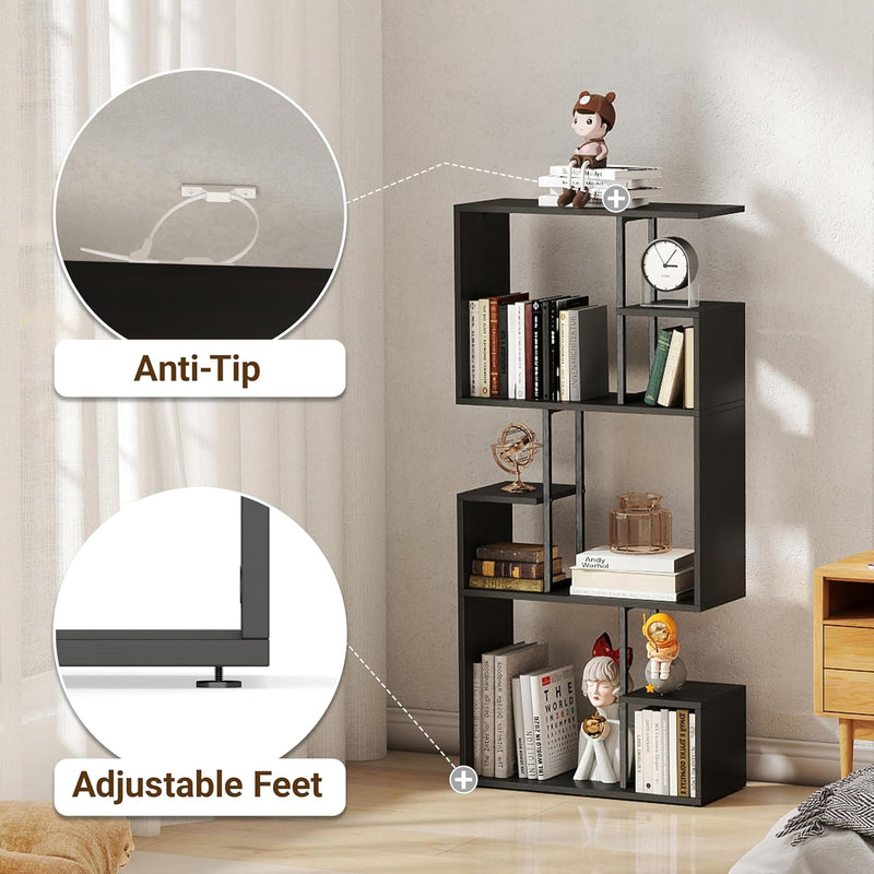 Bookcase 3 Tier Slim Freestanding Room Divider Display