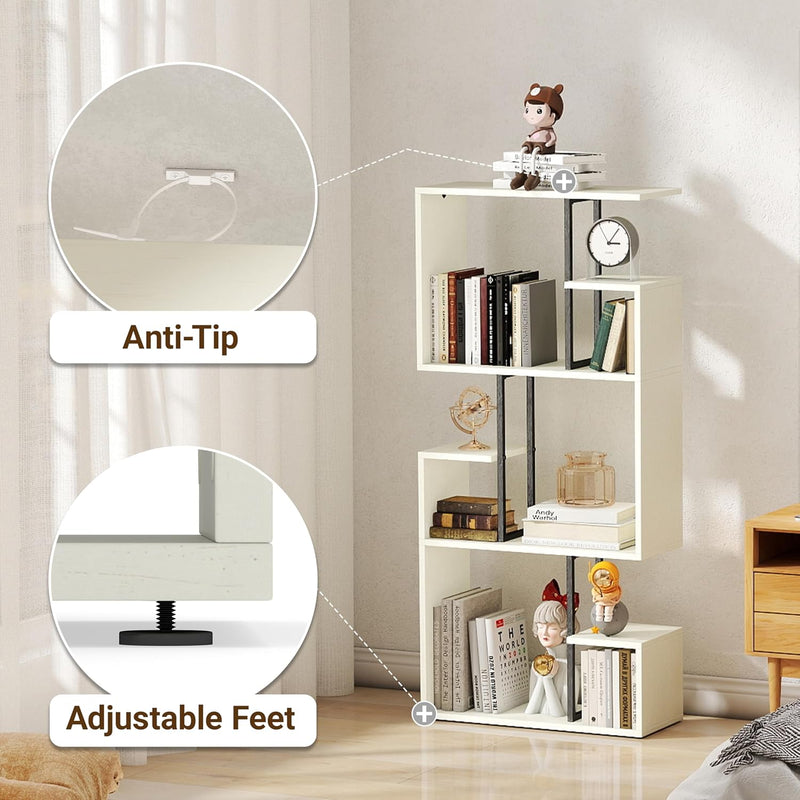 Bookcase 3 Tier Slim Freestanding Room Divider Display