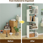 Bookcase 3 Tier Slim Freestanding Room Divider Display