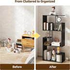 Bookcase 3 Tier Slim Freestanding Room Divider Display