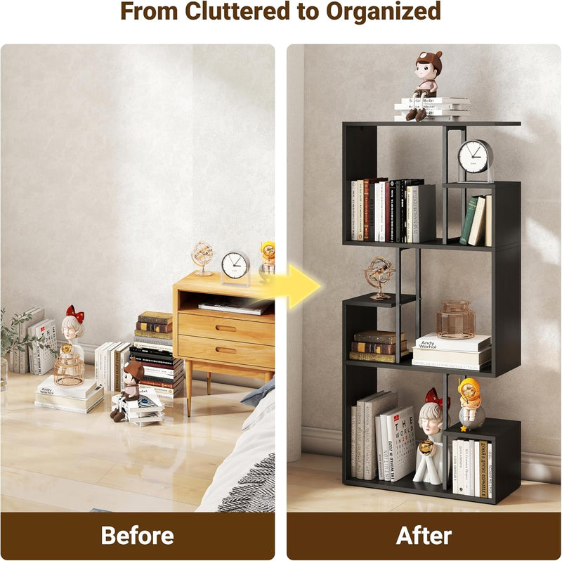 Bookcase 3 Tier Slim Freestanding Room Divider Display