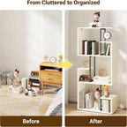 Bookcase 3 Tier Slim Freestanding Room Divider Display