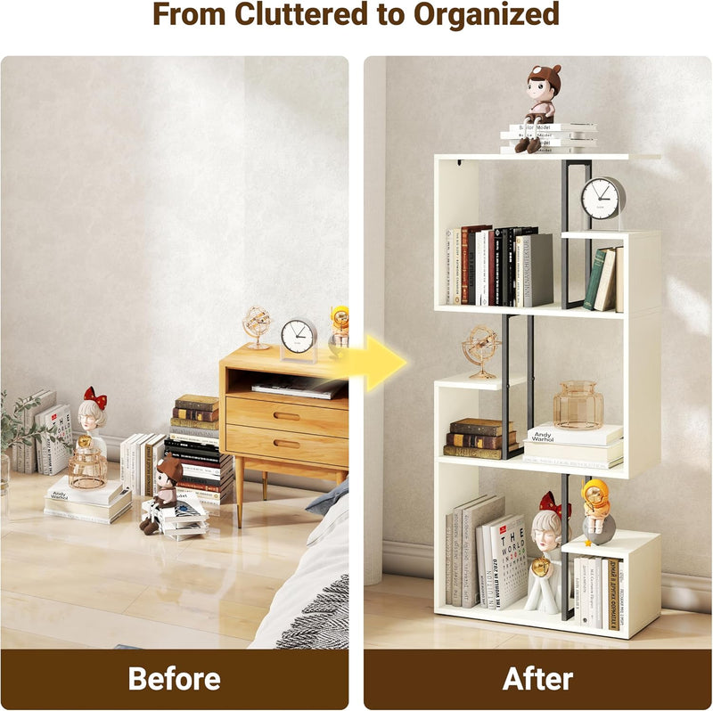 Bookcase 3 Tier Slim Freestanding Room Divider Display