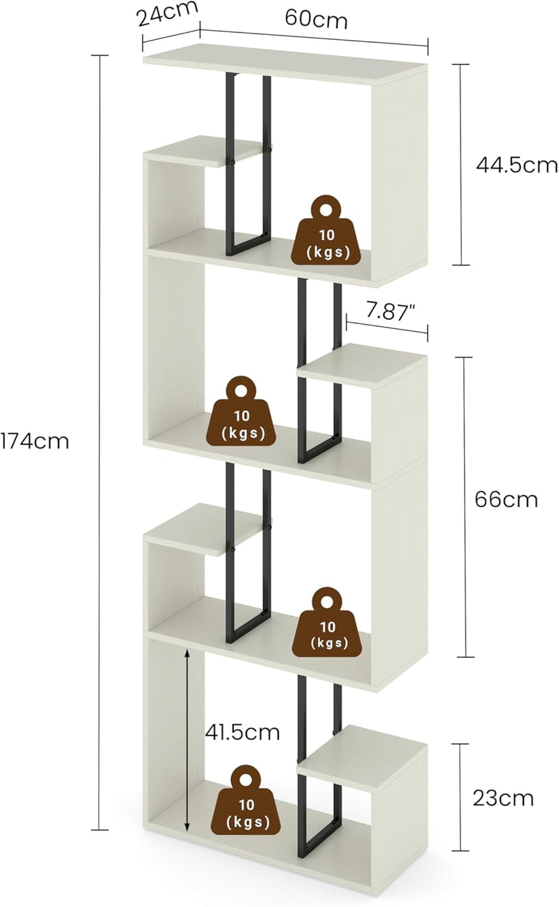 Bookcase 3 Tier Slim Freestanding Room Divider Shelves