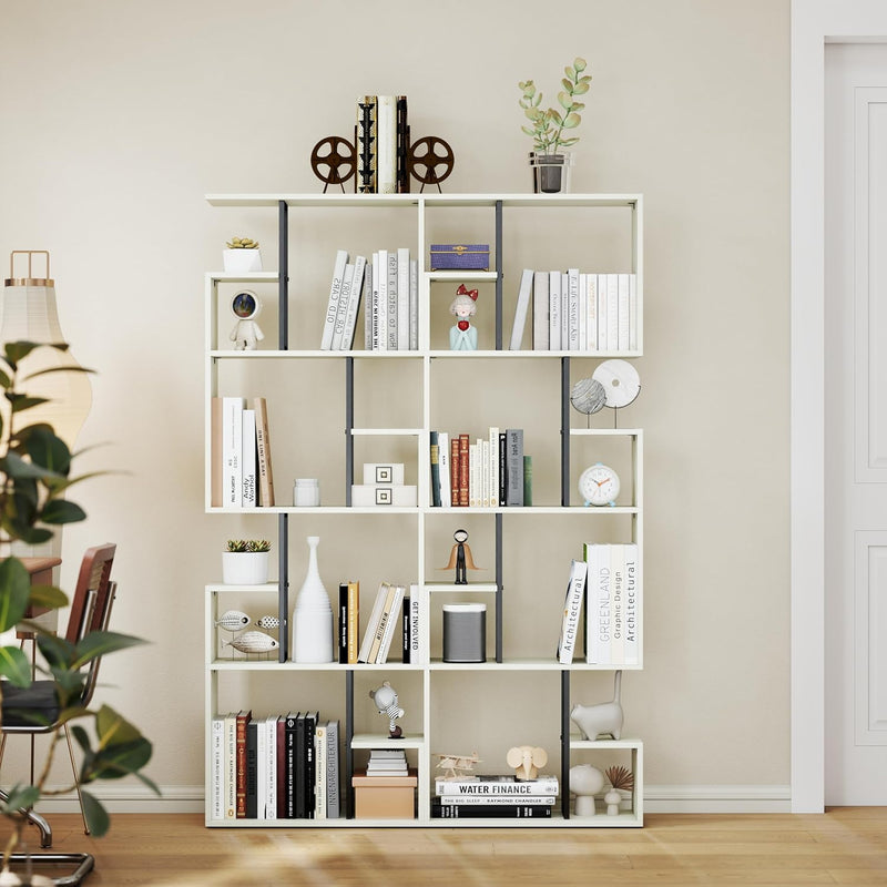 Bookcase 3 Tier Slim Freestanding Room Divider Shelves