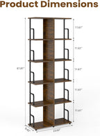 Bookcase 4 Tier Slim Freestanding Room Divider Display