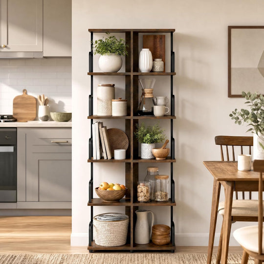 Bookcase 4 Tier Slim Freestanding Room Divider Display