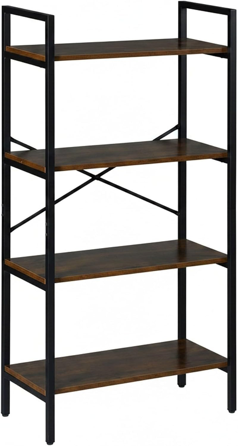 Bookcase 4 Tiers 122x60x32CM Shelving Unit Industrial