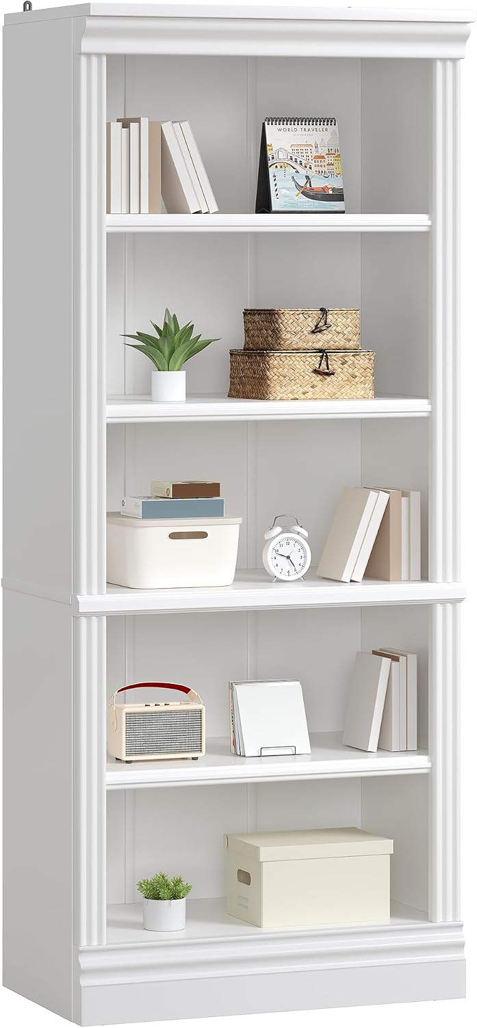 Bookcase 5-Tier 181CM Tall Book Shelf with Vertical
